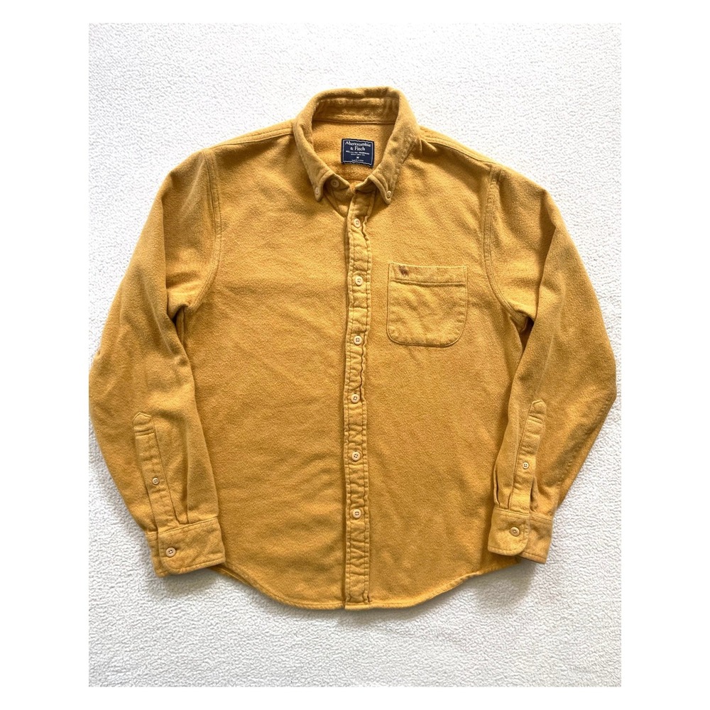 Abercrombie & Fitch Mustard Yellow Long-Sleeve Button-Down Shirt